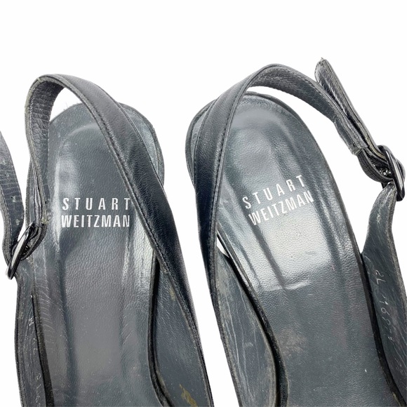 Stuart Weitzman Leather Platform Slingback Pumps Heels 7.5 - Picture 8 of 9
